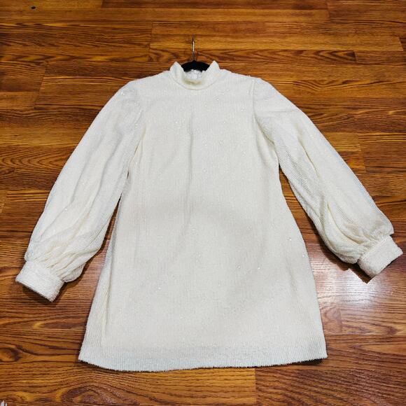 ALEXIS  Alyna Cream Sequin mini party Dress in size M - Picture 10 of 15